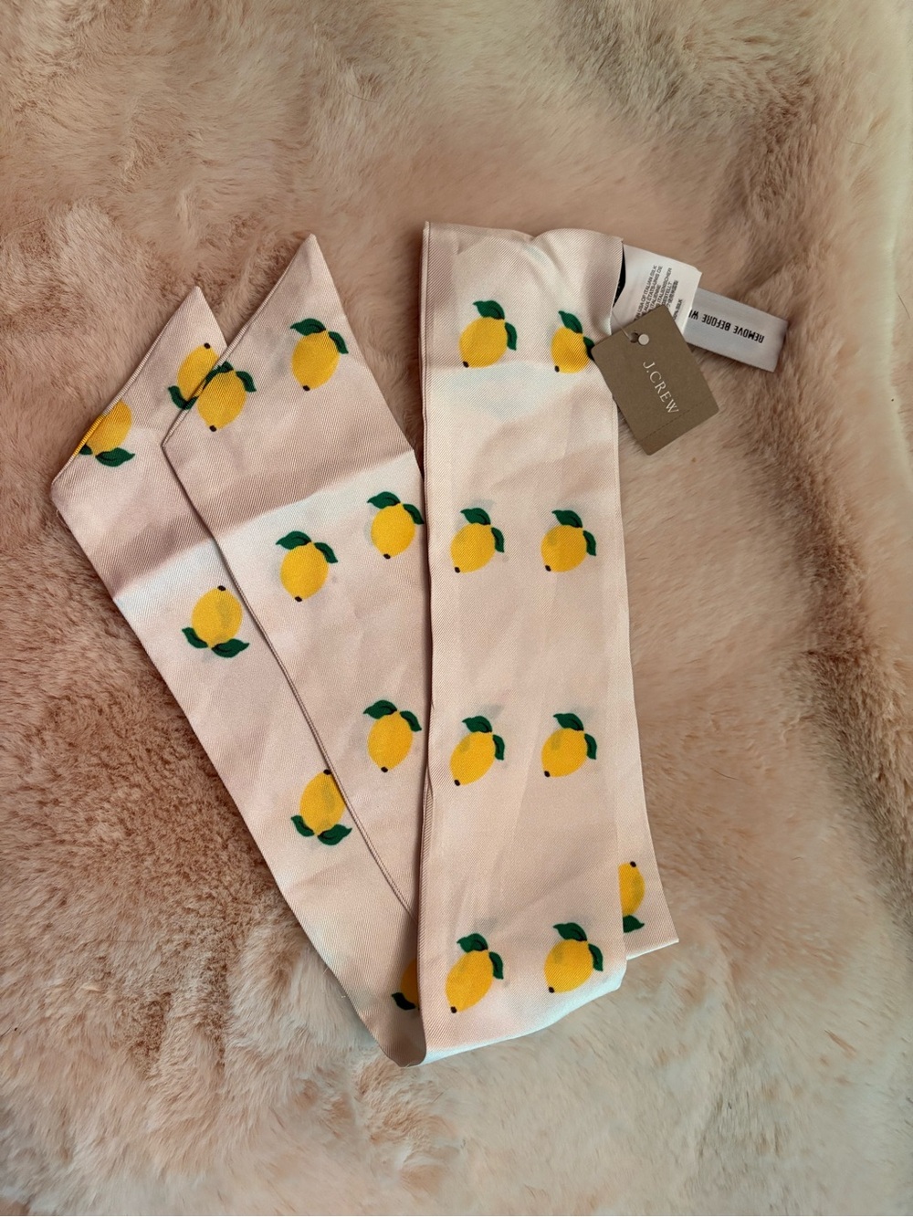 J. Crew Lemon Print Silk Italian Made Scarf